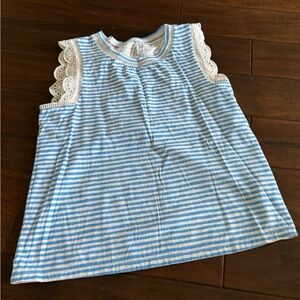 Lily Pulitzer Striped Blue & White Lace-Trim Girls' Tank Top